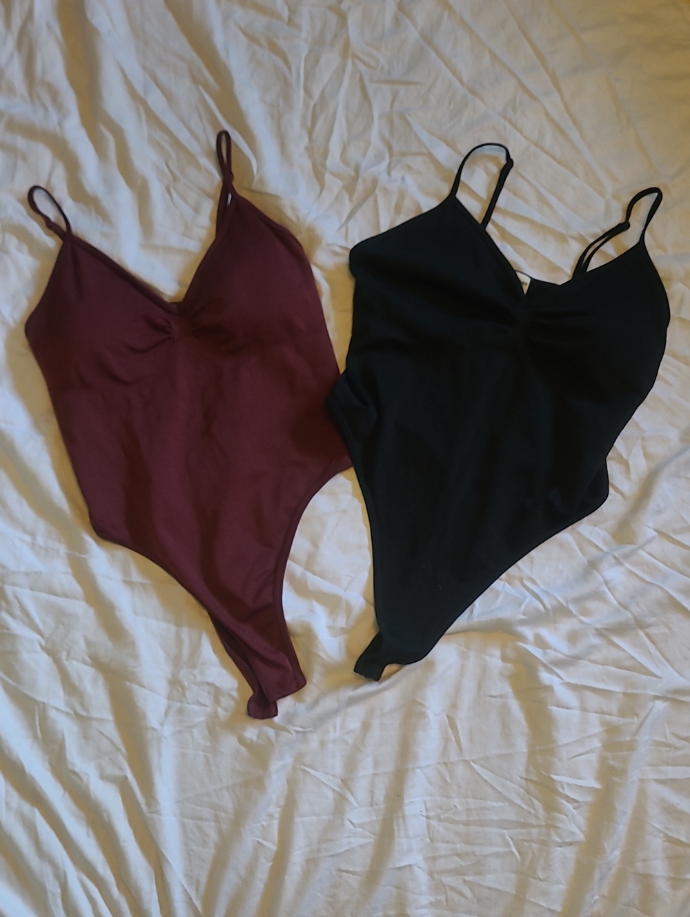 No Boundaries Maroon And Black V-neck Top